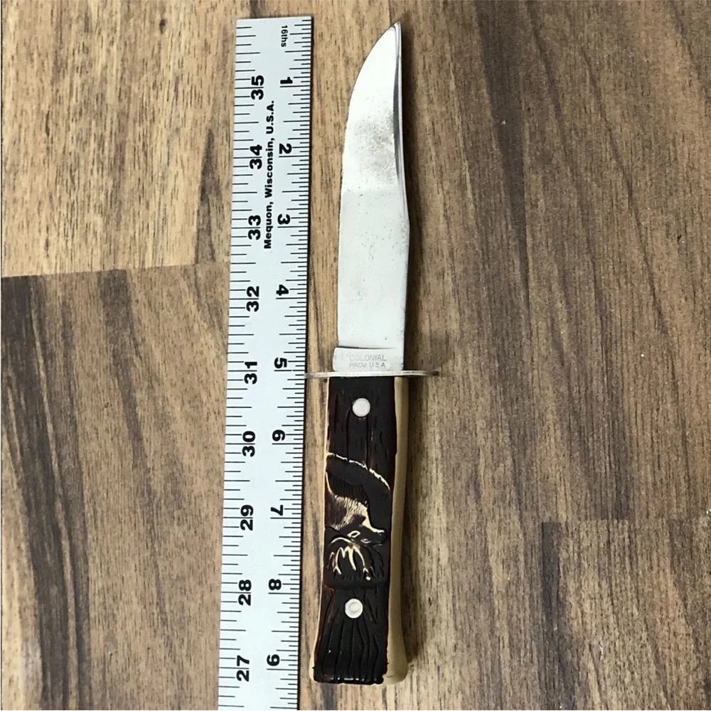 Vintage Colonial Prov USA Hunter Fixed Blade Dagger Hunting Knife